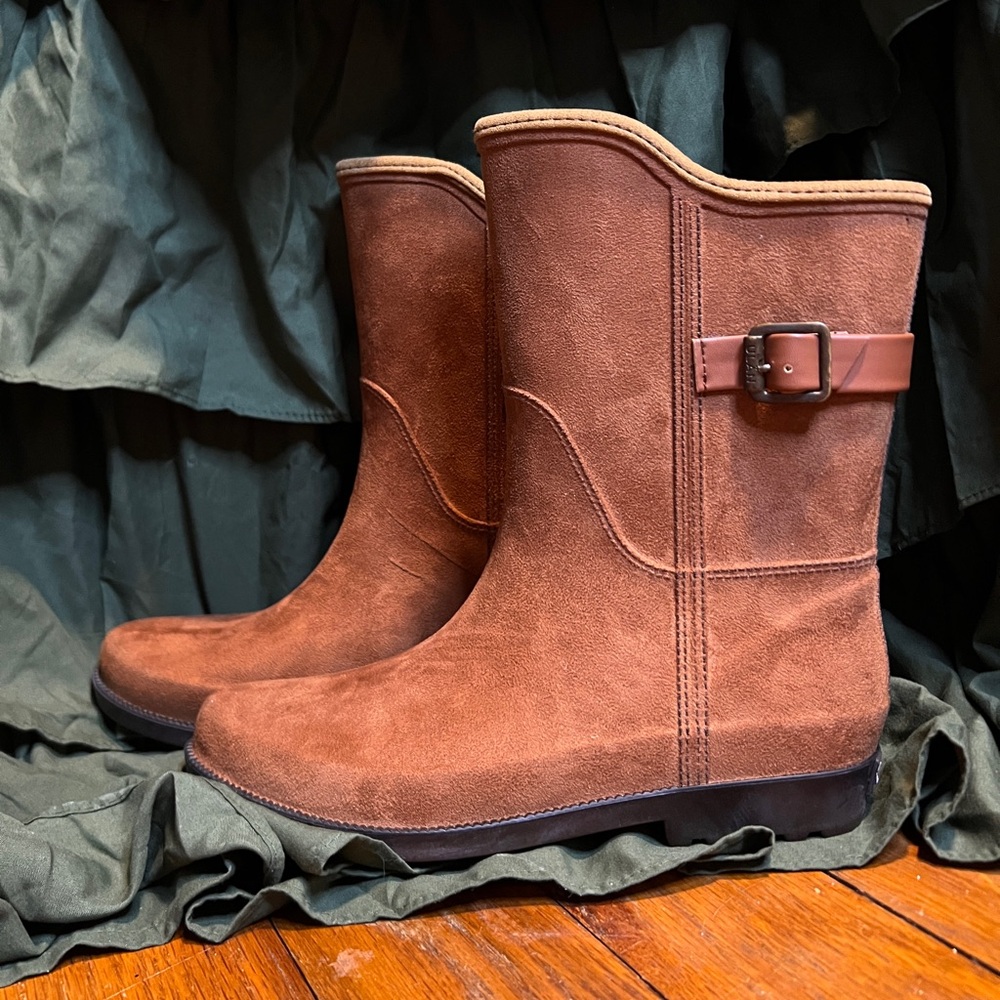 Ulan Rainy Steps Brown Mid Calf Boots Womens Size 9